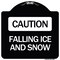 Signmission Caution Falling Ice and Snow Heavy-Gauge Aluminum Architectural Sign, 18" x 18", BW-1818-24286 A-DES-BW-1818-24286 - alternate 1